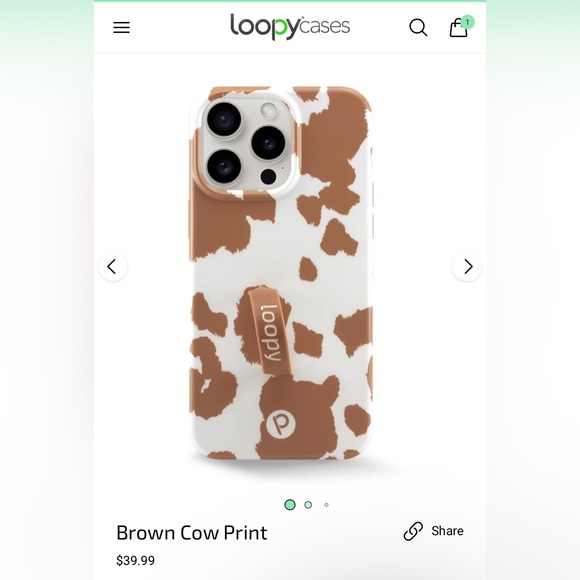 Loopy • IPhone 13 Pro Max • phone case “BROWN COW PRINT” - Picture 2 of 2